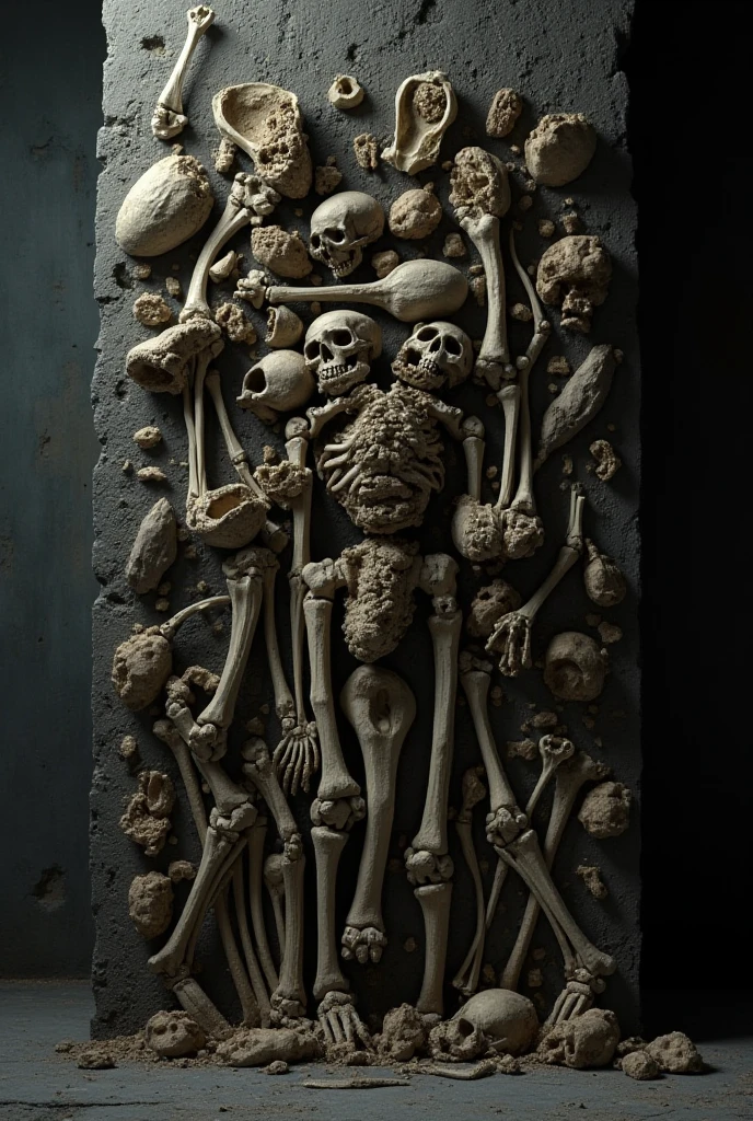 A three-headed skeleton