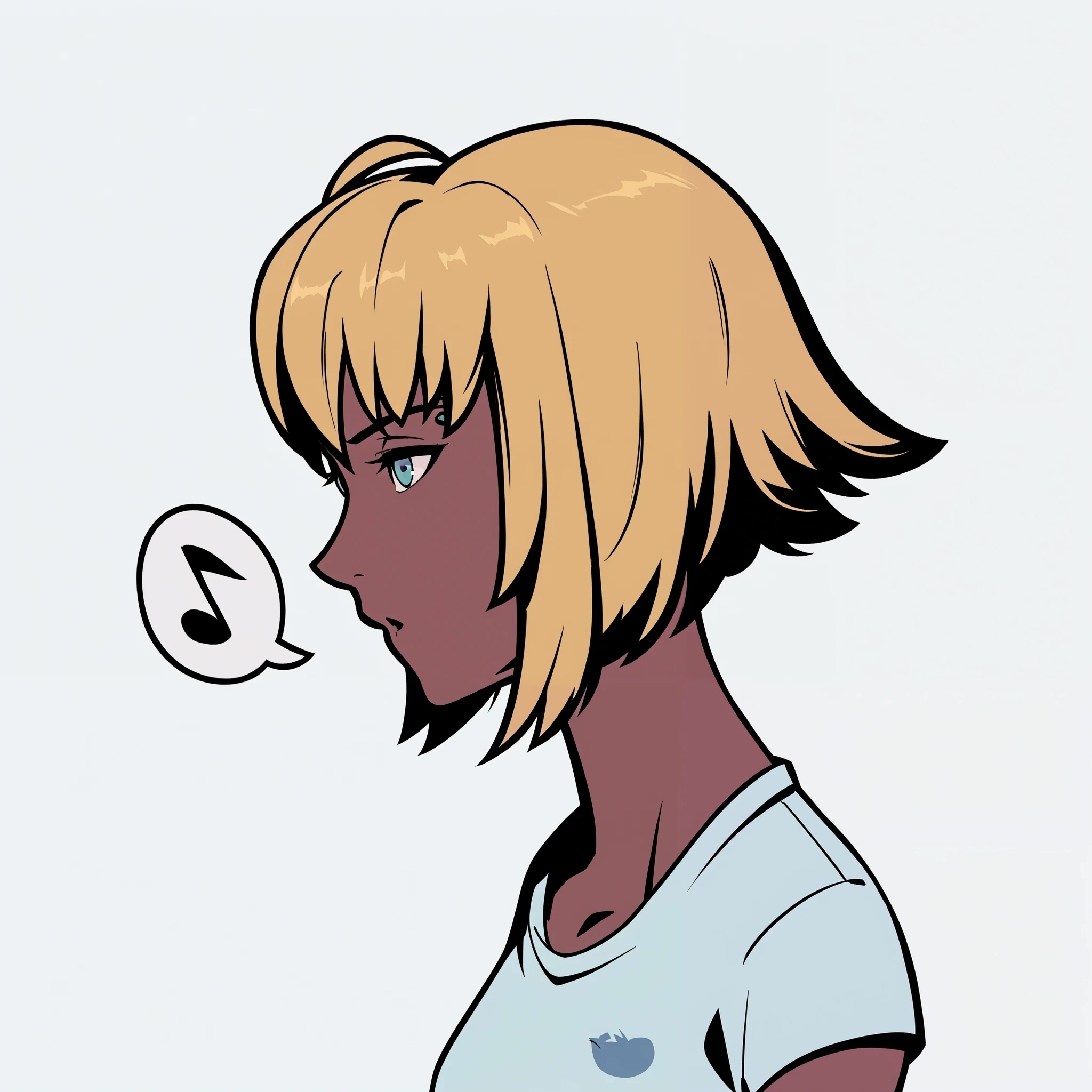 cartoon of a woman with a speech bubble in her mouth, profile of anime girl, anime girl portrait profile, anime style character, anime woman headshot profile, in an anime style, portrait of anime woman, flat anime style, anime style illustration, in the art style of 8 0 s anime, anime style portrait, clean detailed anime style, retro anime girl