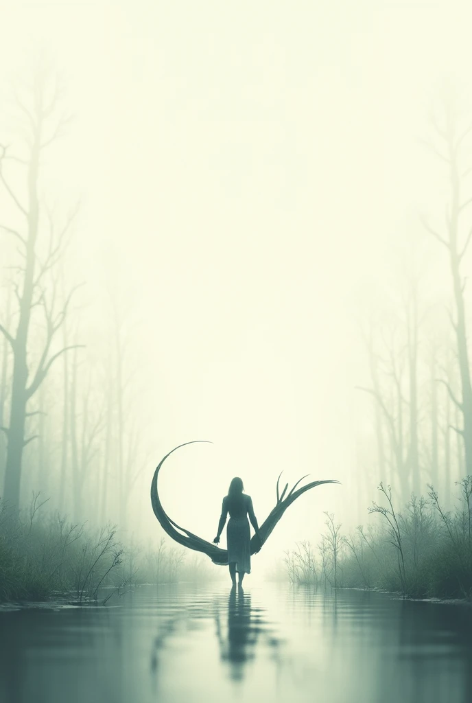 highest quality、masterpiece、A silhouette girl whose whole body sinks in the torrent、Feeling fear、attract people、