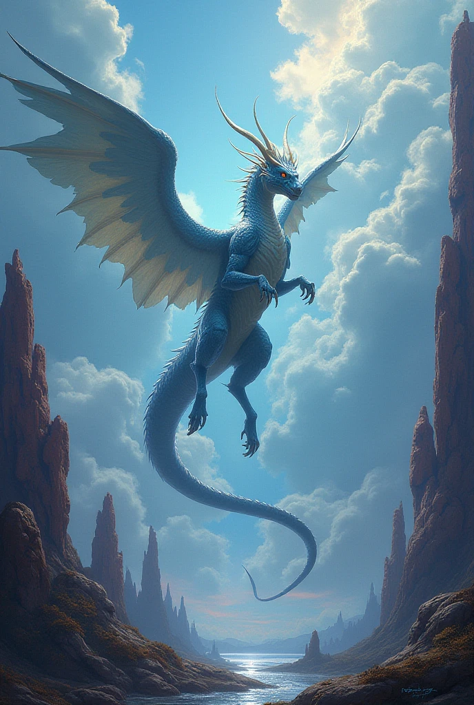 score_9, score_8_up, score_7_up, zPDXL,<lora:Heavy_Metal_Style_PDXL:1> HMstyle, air elemental, clouds, high fantasy, swirling air, glowing, dragon <lora:PonyAirElementals:0.80>