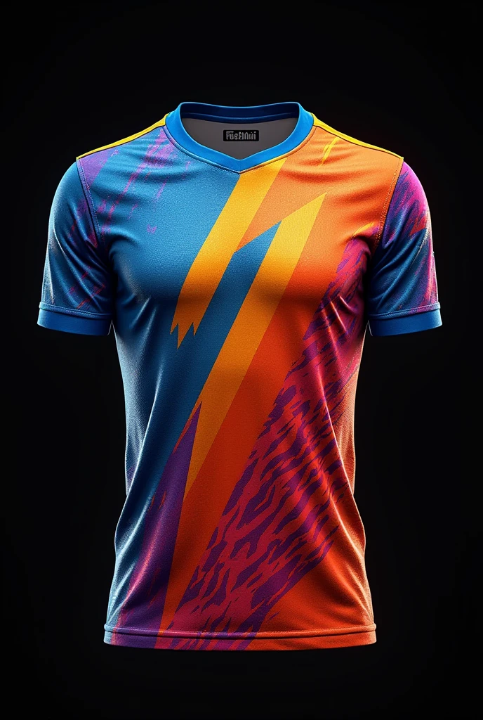 Create a sports jersey design with color of Blue and Pink
