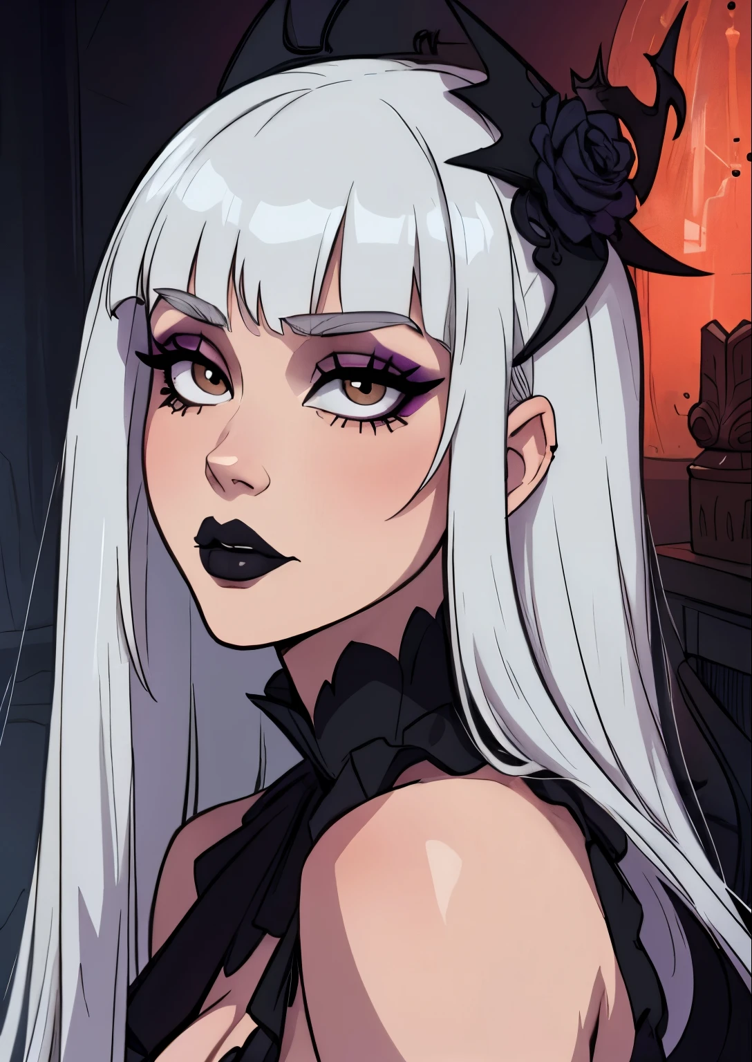 Portrait of beautiful face girl, gothic Chic aesthetic girl, conceptual,