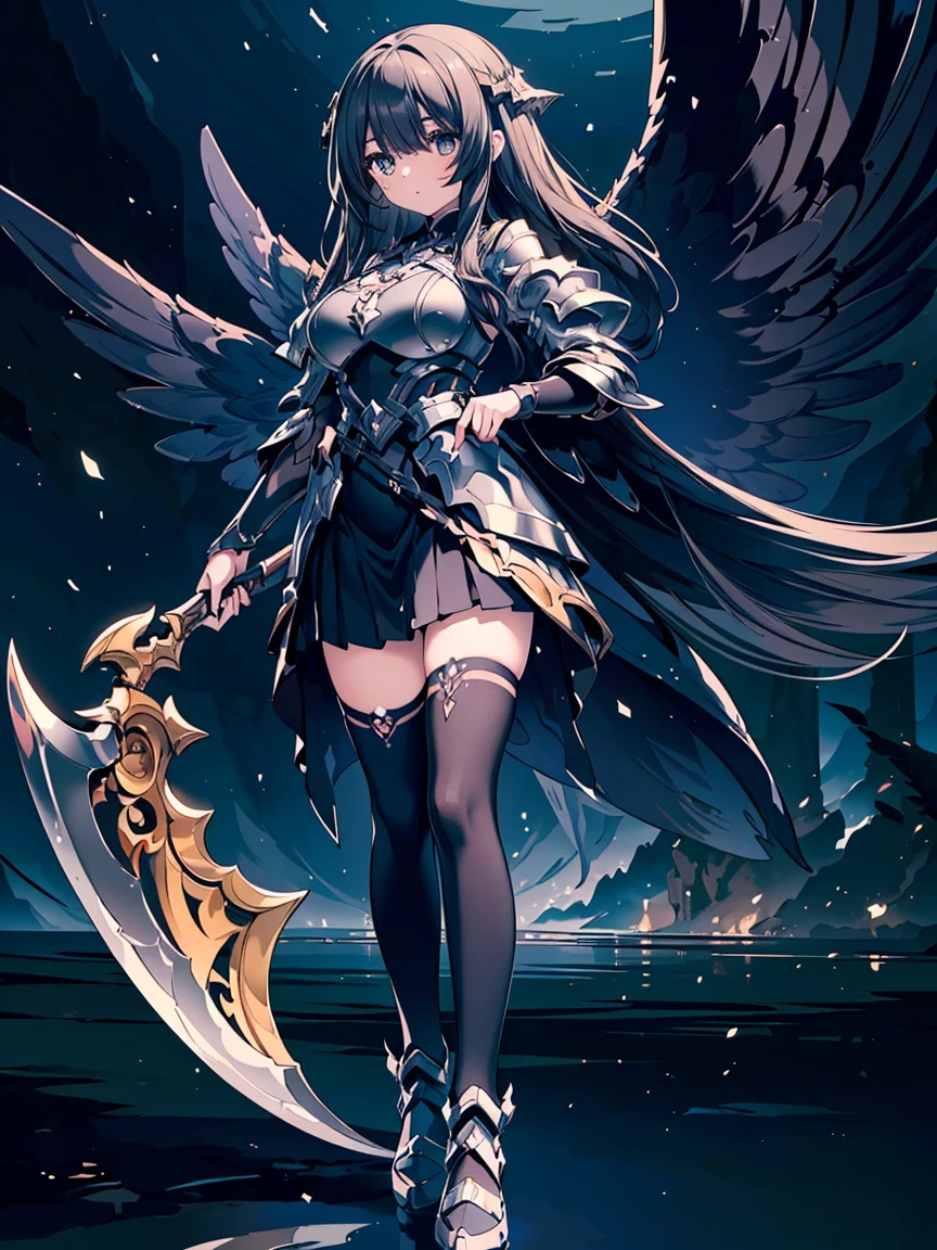 (最high quality、High resolution、Textured skin、high quality、Caution about scars、Precise CG unification、gameCG)、(One person)、Angel、Both hands are chained、Crucified in chains、Are standing