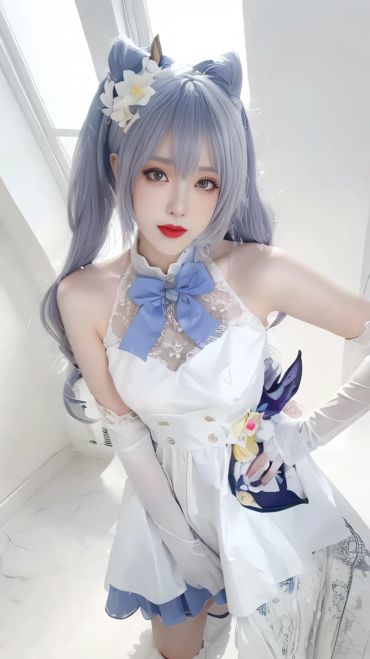 (best quality), ( Works ), ( ultra-high resolution ), ( clean face ), ( reality : 1.4), ( perfect lighting ),( photorealistic :1.30), Wallpaper Anime , Guviz style artwork , fantasy mask magic , by Yang J, Guviz , beautiful artwork illustration, Works seni digital yang indah, beautiful digital illustration, Li Song , beautiful anime portrait , in Beauvot ,illustration, smooth and beautiful , highly detailed, CG , unit , wallpaper 8k, unity , nice detail , official art , highly detailed CG unit wallpaper 8k,absurd , extremely absurd , large file size, highly detailed , high resolution, in great detail, Beautiful girl with detail , in great detail eyes and face, Beautiful eyes and details , light on face , cinematic lighting , 1girl , Alone, Viewed viewer , Lips wear thick red lipstick,