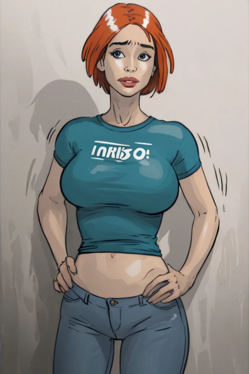 1 woman, 40 years old, northern aunt, redhead, hair up, green eyes, wears red lipstick, (barefoot, pretty feet), big breasts, big thighs, (wears a very tight and transparent white t-shirt, has the t-shirt on) , transparent t-shirt, you can see her belly, very wet t-shirt), no bra, no panties, blushing, mouth open, (naked vagina, perfect vagina, vagina dripping semen), (wants sex, asks for sex), (laughs, laughs lasciviously , ahegao), (crouched down, cleaning, feet pointed, legs wet)