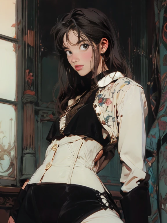((((masterpiece))), highest quality, An illustration, Beautiful details shine,paper_cut, Detail of a girl's face seen on camera,rainbow,cloud、squat