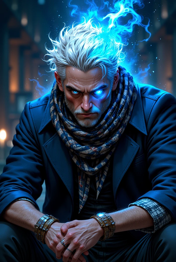 Obra-prima melhor qualidade 1 cara anime, ((Personagem Kakashi Hatake"Red Cult Leader,usando coroa branca e pitbulls,Black Spirit Effect,centered composition, Dust particle blowing effect, VFX extra, Post-Processed Refined Final Illustration(vista lateral virada para o lado)Backlit rim lighting,3D Smoke Effect