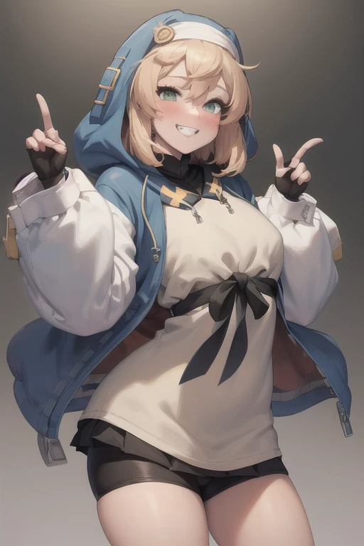 1girl,
BREAK ((ggsbridget,hooded jacket,long sleeves,black gloves,fingerless gloves,skirt,bike shorts:1))
BREAK ((blankeye,blank eyes:1.6))
BREAK indoors,
BREAK looking at viewer, 
BREAK (masterpiece:1.2), best quality, high resolution, unity 8k wallpaper, (illustration:0.8), (beautiful detailed eyes:1.6), extremely detailed face, perfect lighting, extremely detailed CG, (perfect hands, perfect anatomy),