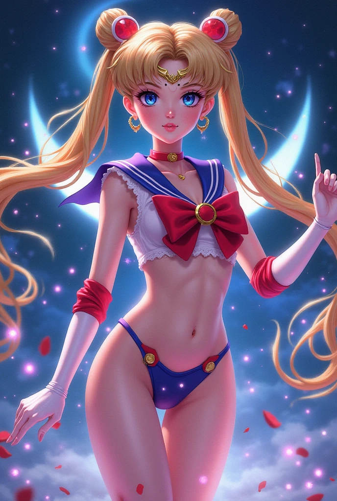 Erotic Lingerie ((Thong, bra and accessories))design inspired by sailor Júpiter (sailor moon), in various views (front and back)  ((Character sheet))
