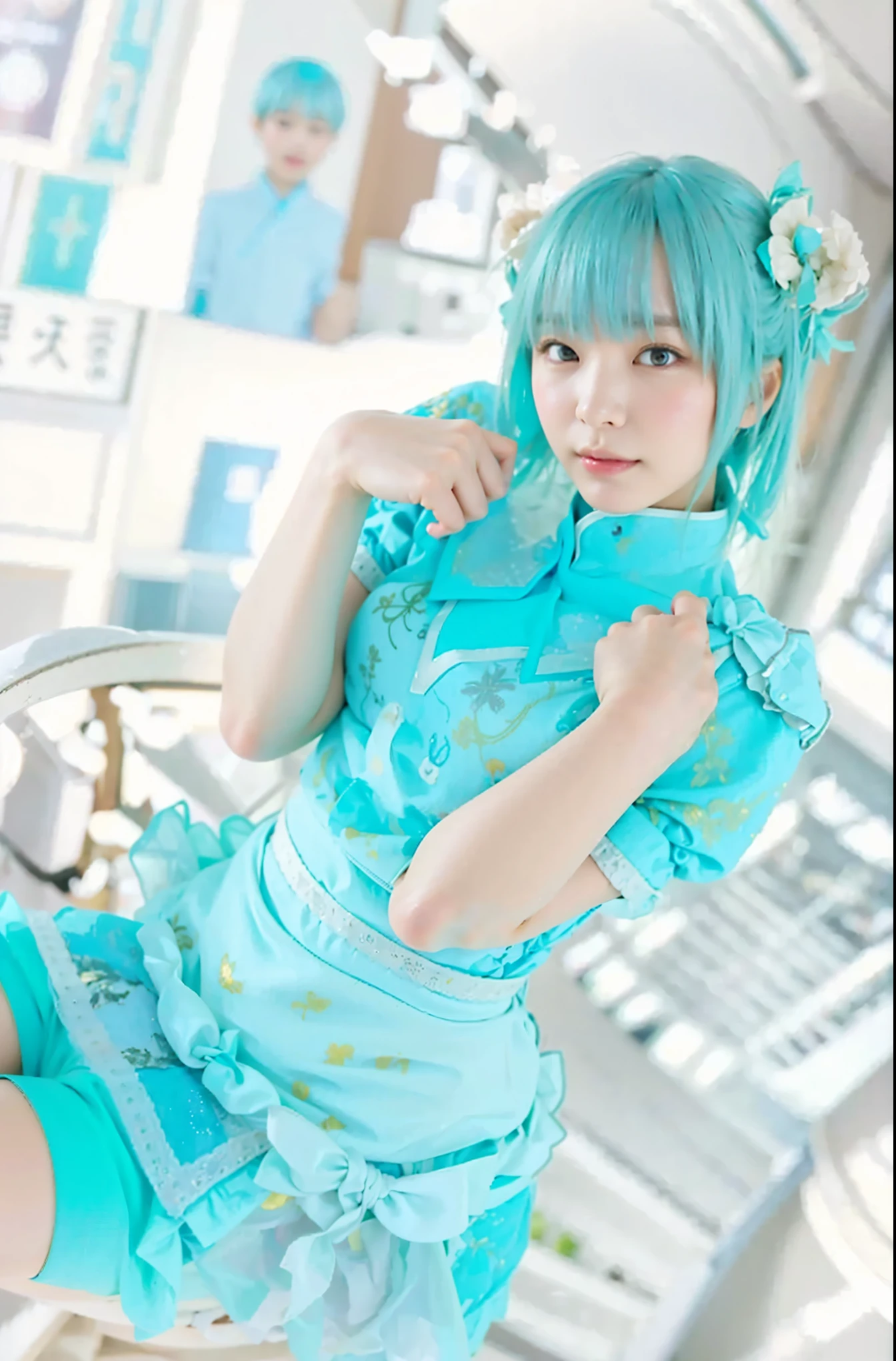 (Completely live action:1.37), (Amazingly realistic textures:1.37), (masterpiece, best quality:1.2), (8k uhd, 16k, 32k, ultra high res), amazingly realistic skin, amazingly realistic photo, superrealism, (photorealistic:1.37), (RAW photo), ultimately realistic, (ultimately realistic all details), (ultimately realistic all textures), super realistic lighting, super realistic shadow, (japanese girl:1.5), (realistic idol face), smiling, happy, super realistic face, ultimately realistic skin, ultimately realistic eyes, (mascara:1.35)ultimately realistic background, ultimately realistic detail up, (kkw-ph1:1.25), (GotouMaki:1.25), (Canon EOS R6, 85mm, 1/200s, f/5.6, ISO 1600), (tattoo), (mechanical armor:1.37), (blue eyes:1.2), (silver hair:1.3),