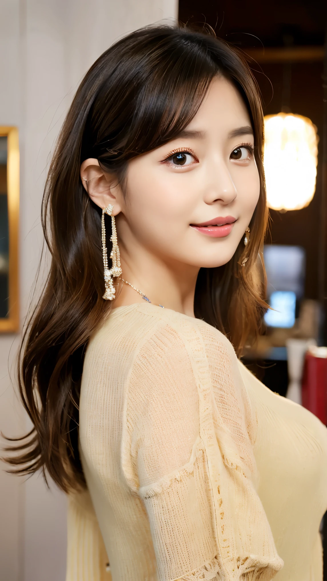 (masterpiece, best quality:1.2), (highres, abstract:1.1), ultra detail, 1girl, cute pose, camisole, off shoulder, parted lips, smile, blush, liz.ashley