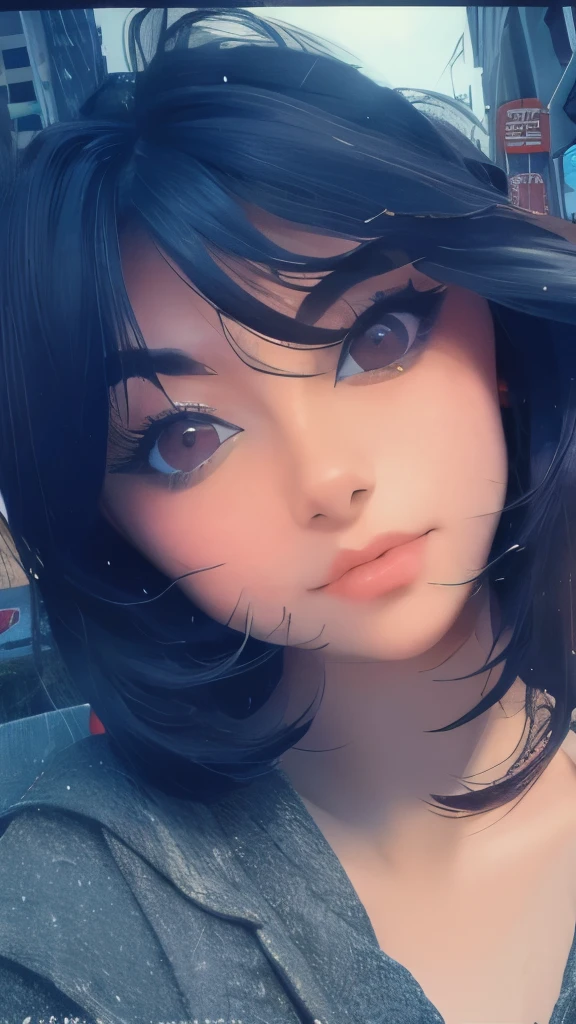 8k, RAW photo, best quality, masterpiece:1.2),(realistic, photo-realistic:1.37),Tokyo street,night, rain, wet,cityscape,night, cyberpunk city,soft light,1girl,, extremely beautiful face,bust,put down hands,Random hairstyle,Random hair color,Random expression,pigsney