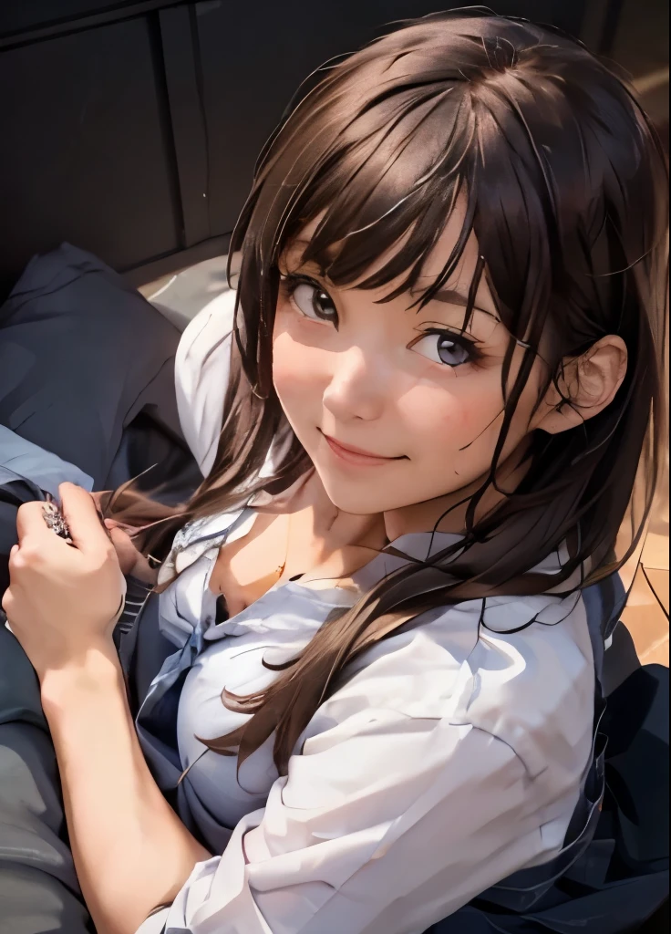 (Masterpiece:1.2, best quality ), ( realistic, photo realistic:1.4), character depth , ( natural side lighting , movie lights),
stares at viewers, girl, Perfect Face, cute and well-groomed face , Shiny Skin, heterosexual, couple, throw, One boy standing, ( large bulge on the pants), 1girl kneeling, (Handjob), smile, openly obscene , from above,
