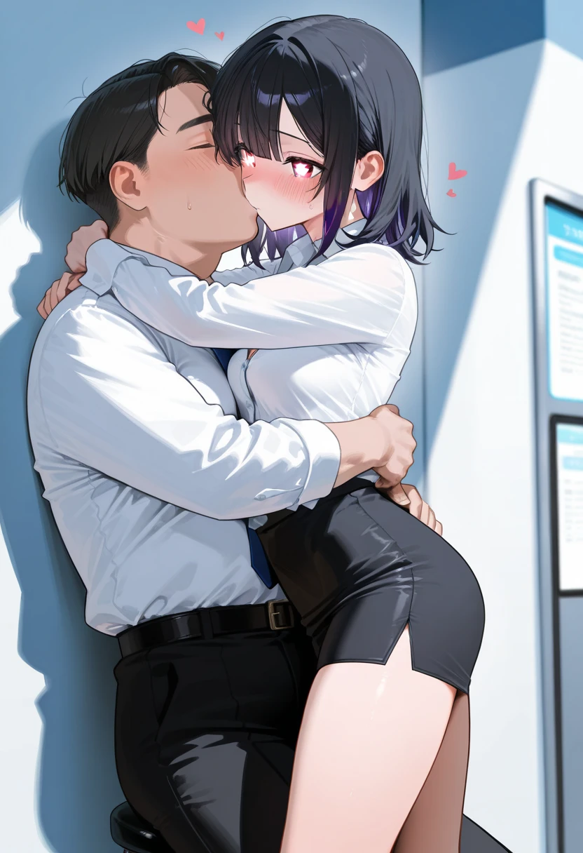 1girl, (2boys), three people, 18 year old、 (nose blush, Naughty, half opened eye, ), [Full body shot]、Plenty of love juice、pale pubic hair、Full body shot,body piercings,Large open legs、Head-to-toe shots、Squirting、slightly turned to the side、hips move up and down、Chest sways up and down、Crying in pain、Swing your hips up and down violently、Ahegao、Lower your hips deeply、hips are on the floor、hanekawa tsubasa、her black hair is tied into two braids、eye glass、Colossal tits、Colossal 、Her body is tied with ropes、Chest pressure.、Tearing off the whites of the eyes and fainting、Keep your hands on your head、Standing on one leg、