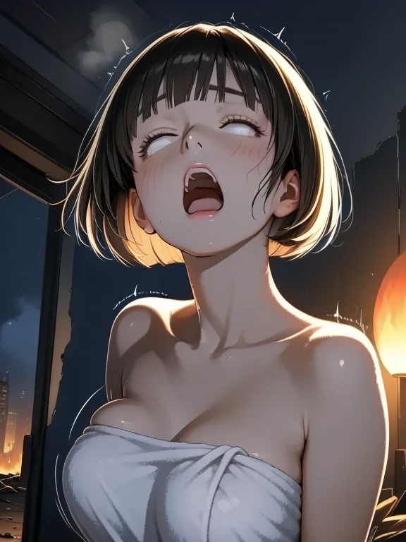 (((Browsing Caution, Close Up Facial , Front view , From below , Movie angle))) ,(On all fours), break、( 1girl、1boy), 20-year-old, (close your eyes),(((Embarrassing, Excited, Fascinating, In the heat, orgasm,Blushing,shortness of breath, Very humid,vapor、Man grabbing woman's breastan behind))) , break (((Bright pink and green hair))),(Semi-long hair tied in one piece、Add a light pink ribbon to the end.:1.3),(((Two-part bangs , middle part, Bangs parted in the middle, Side-swept bangs))), (amount:1.3), (Small breasts:1.0) ,((Sweaty skin, Dripping , girl trembling with Sexual climax, Cum in pussy, pubic hair)) ,Thin dots, feminine, Slightly muscular, Dynamic pose,((((vagina,Sex, A boy and his penis,Heterolo, Women in front and men in back , dorsal position, Cum in pussy, pubic hair)))), break, (((White - Solid - Short Sleeve - Safari Shirt ,Bottomless))), break, (((Midnight,On the bed))),(masterpiece), (Realistic), (Highest quality), (Super detailed), wonderful, ((A face with attention to detail)) , clavicle, High resolution , (Super detailed), Smooth, 16K, Vibrant colors,vagina,Sex,