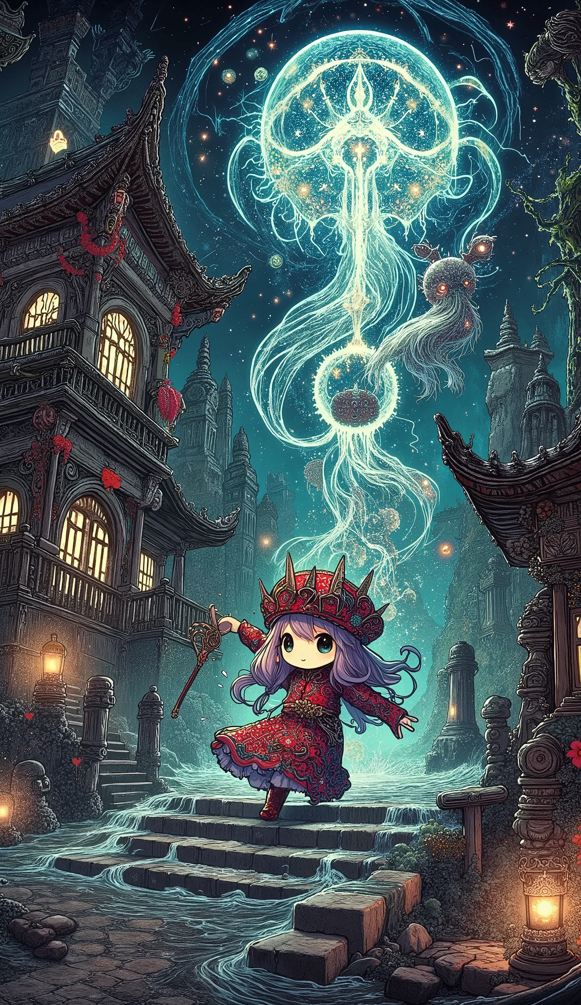 Illumination art, fantastic wonderland, obake-chan, the world of ElementalChaos