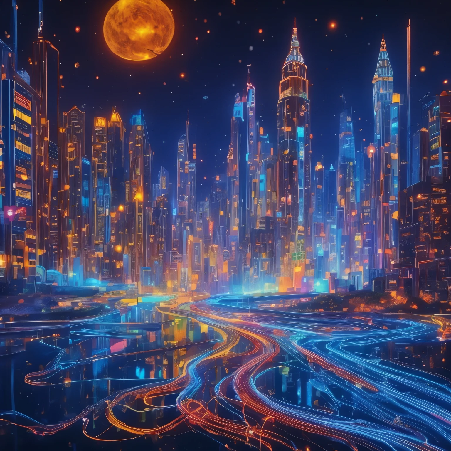 (Masterpiece,  best quality :1.2), landscape, Written with an illumination pen,  Artwork