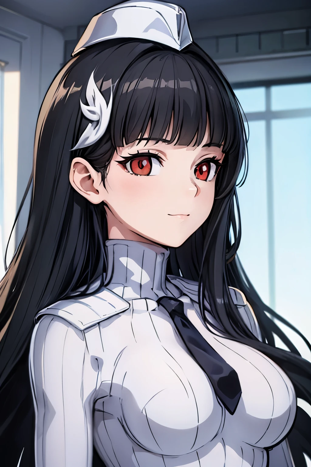 masterpiece, highest quality, (highest quality), (best illustrations), 8k,face close up,on the bed, {{{masterpiece}}}, {{{best quality}}}, {{Super detailed}}, {{very delicate and beautiful}},smile,DOLLSUIT,{{{best quality}}}, {{Super detailed}}, masterpiece, highest quality, (highest quality), (best illustrations), 8k,{{{masterpiece}}}, {{{best quality}}}, {{Super detailed}}, {{{best quality}}}, {{Super detailed}}, face close up, rio, black hair, (red eyes:1.5), hair ornament, hairclip, long hair,