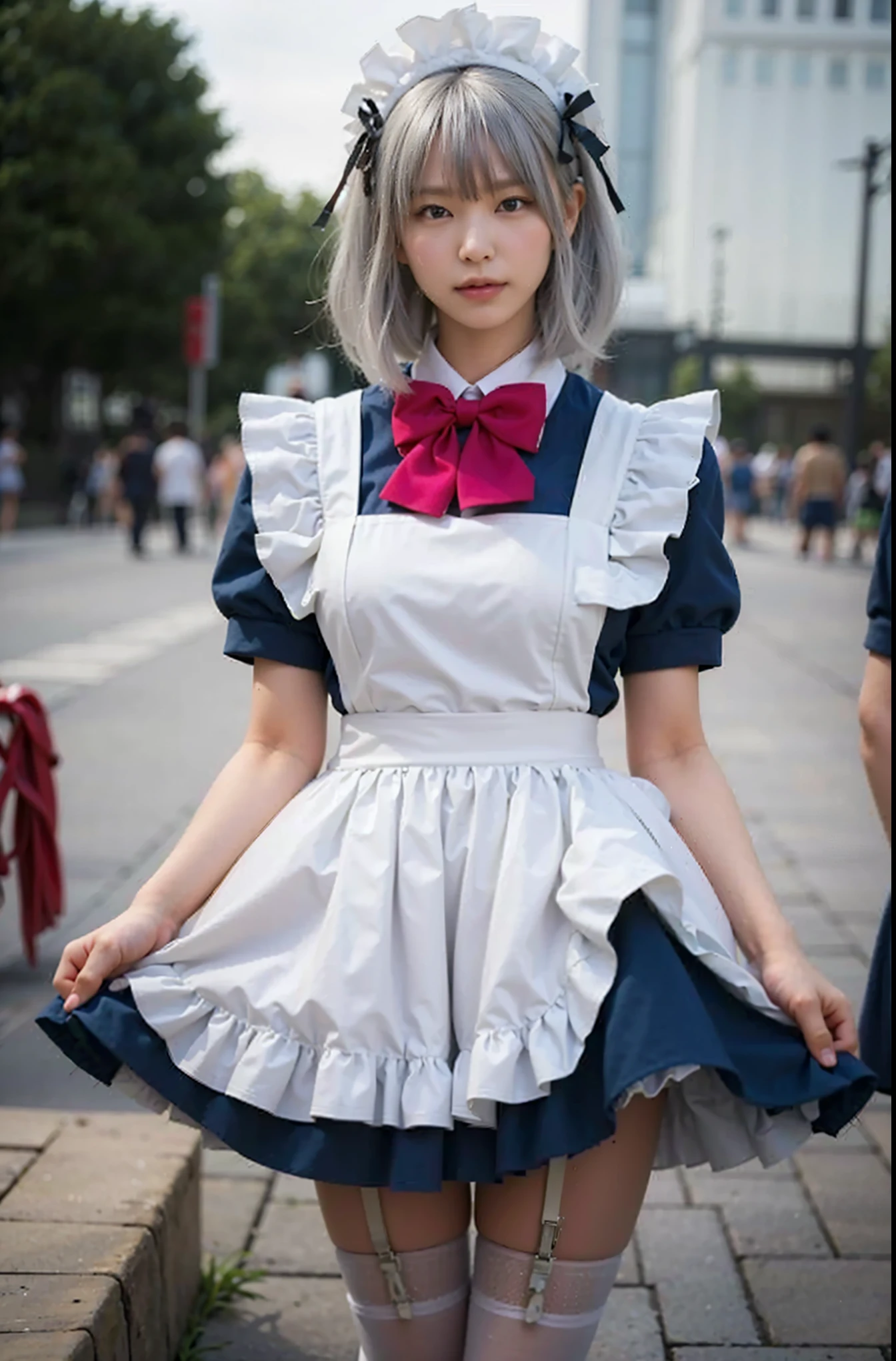 (Completely live action:1.37), (Amazingly realistic textures:1.37), (masterpiece, best quality:1.2), (8k uhd, 16k, 32k, ultra high res), amazingly realistic skin, amazingly realistic photo, superrealism, (photorealistic:1.37), (RAW photo), ultimately realistic, (ultimately realistic all details), (ultimately realistic all textures), super realistic lighting, super realistic shadow, (japanese girl:1.5), (realistic idol face), smiling, happy, super realistic face, ultimately realistic skin, ultimately realistic eyes, (mascara:1.35)ultimately realistic background, ultimately realistic detail up, (kkw-ph1:1.25), (GotouMaki:1.25), (Canon EOS R6, 85mm, 1/200s, f/5.6, ISO 1600), (tattoo), (mechanical armor:1.37), (blue eyes:1.2), (silver hair:1.3),