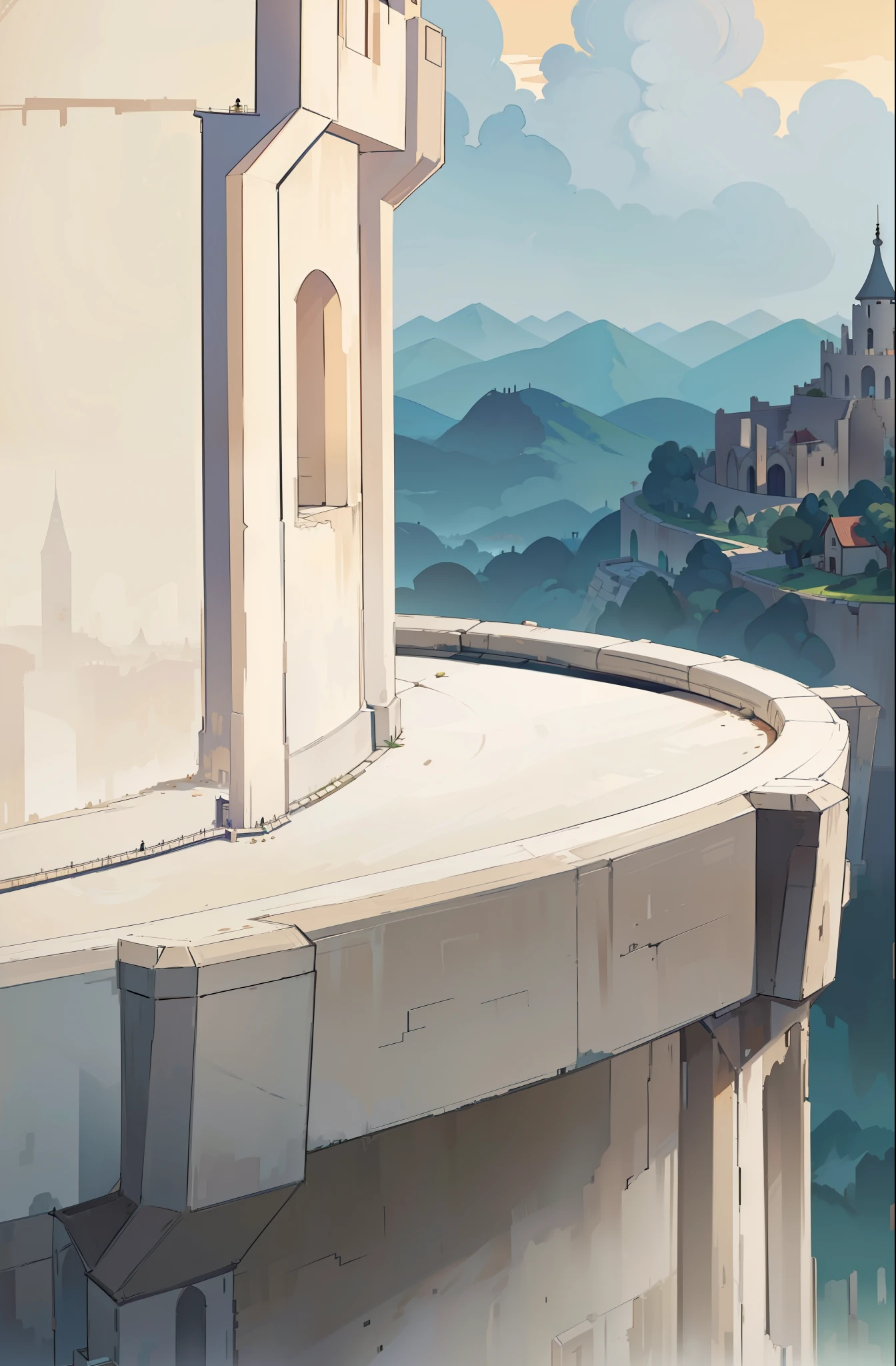 best quality, Tower of Babel,illustration, poster, 8K, masterpiece,Cartoon,Simple