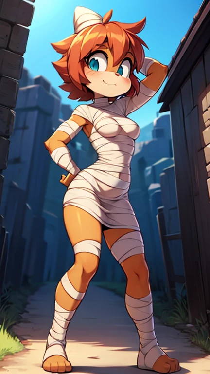 score_9, score_8_up, score_7_up, score_6_up, 1girl, brown hair, 
mummy costume, looking back, night, 
<lora:mummy_costume_v0.2-pony:1>