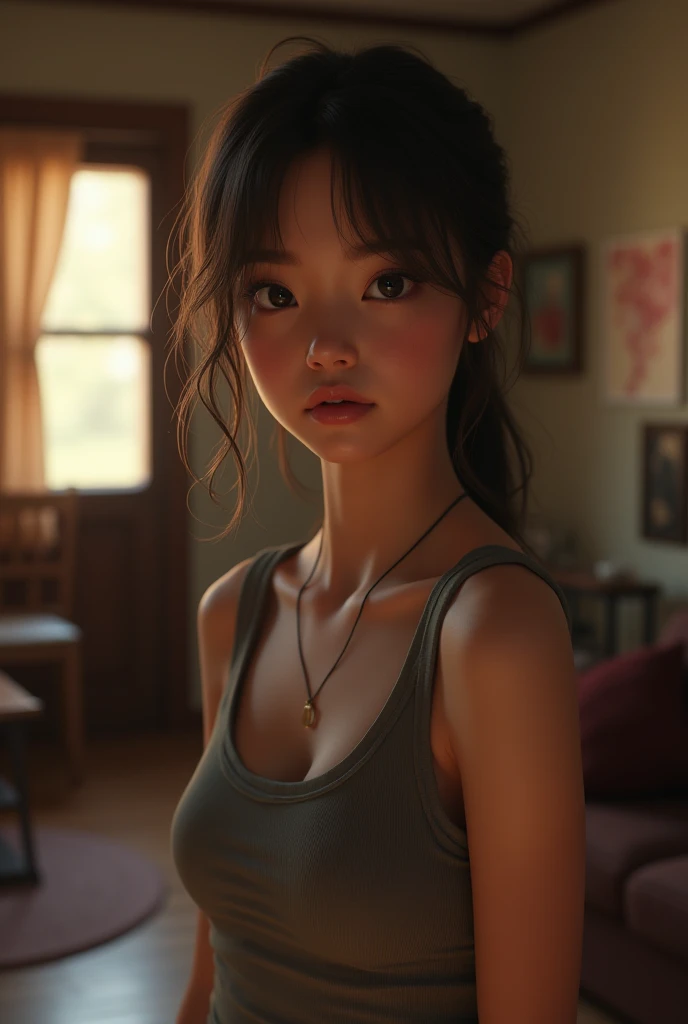 Nude apron
Mask content original face 21 year old girl, small breasts, beautiful breasts, highly delicate skin, HD, goosebumps, visible pores, intricate, masterpiece, highest quality --auto --s2