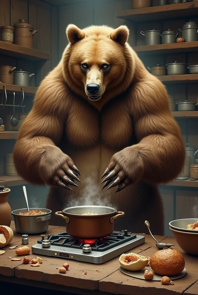 solo, two headed masculine lion, frowning, tired, by dramamine, identical:1.9, fat, walking, holding coffee mug, old, thick necks, kitchen background, shirtless, nipples, pink briefs, navel, dirty, disgusting, gross, ugly, yellow cartoon eyes