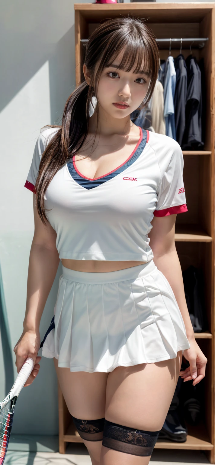 One word horse, (best quality, super high resolution, masterpiece, RAW photo, realism: 1.6), 16K, (peek from below:1.5),(japanese, 23 year old:1.5),((white sporty cheerleader uniform costume:1.5)) , (1girl with open navel), (huge: 2, thick thighs: 4), (miniskirt: 1.9, short black hair:1.8, white stockings ),(frown,disgust:1.4),(furrowed brow:1.4), (word horse: 3), (see white panty, from miniskirt:1.5),white background, dynamic light and shadow,(make up,eye highlights,coral pink lip,red cheek,lame under eyes:1.4),(roundy ass,natural pointy tits,beautiful medium boobs:1.3),award-winning work