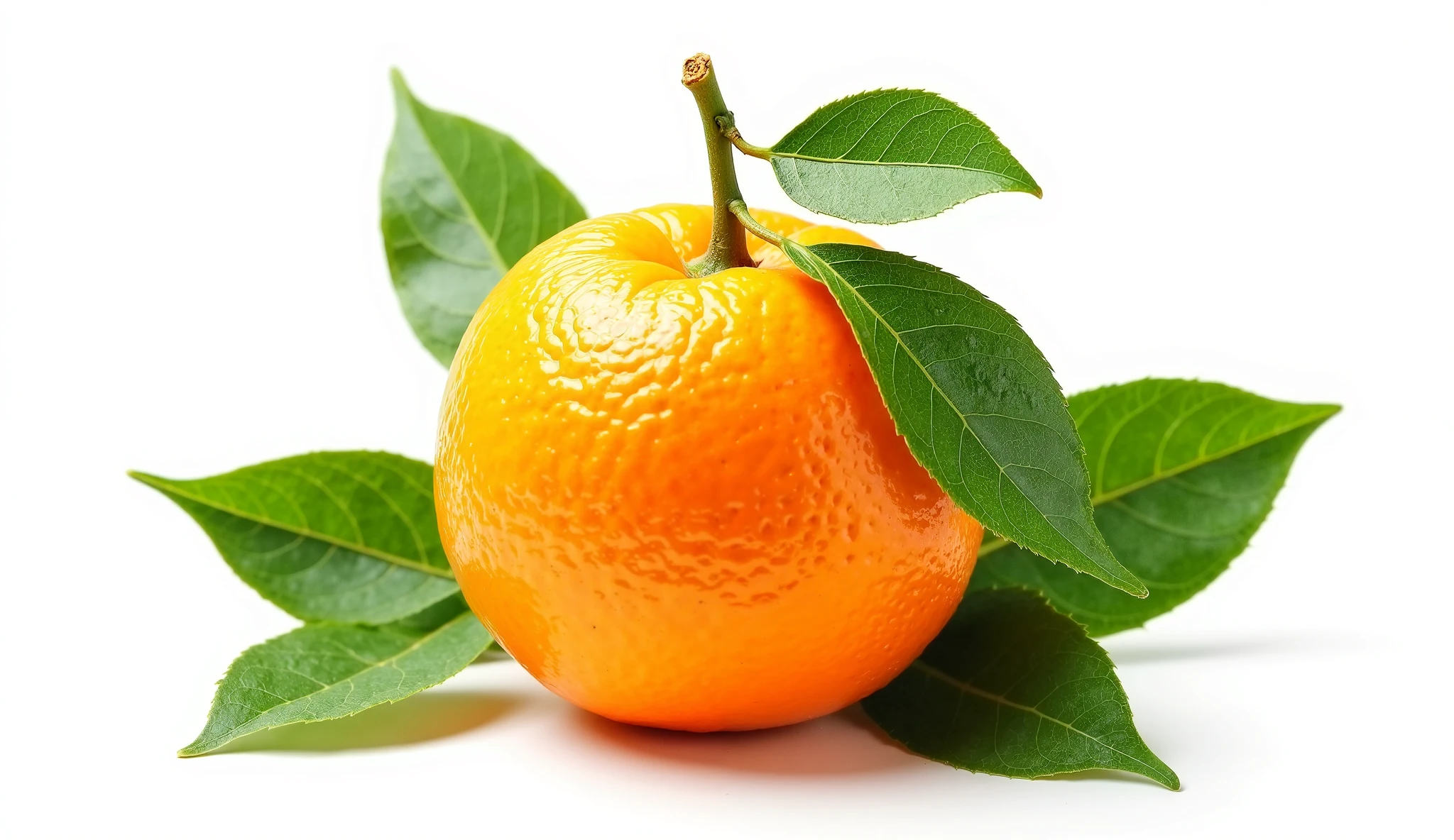 ultra high resolution quality image and ultra detailed and clear and sharp image "Fresh Orange-fruit with Leaves Isolated on white Background for Culinary Designs"