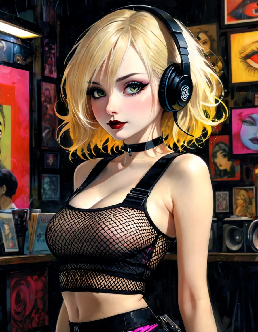 a beautiful woman with cat ears, wearing lingerie, holding a bitcoin coin