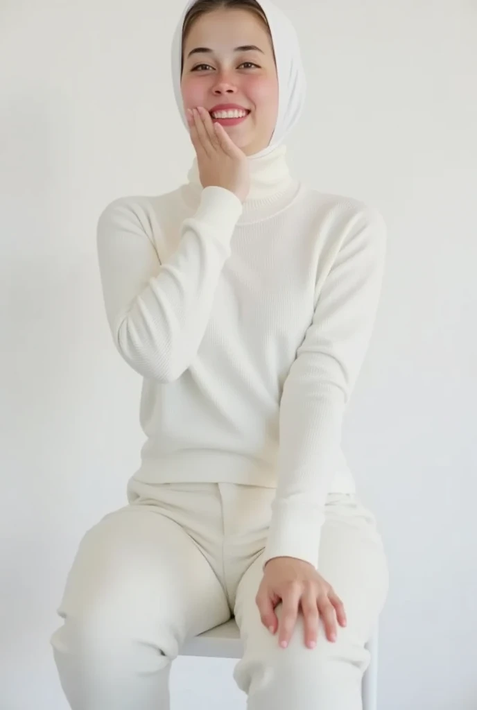 ((best quality)), ((masterpiece)), ((realistic)), ((full body)), 16-year-old girl, teen girl, cute face, mesmerizing blue eyes, extremely detailed, white skin tone, skin with pores, potrait, wearing hijab, wearing long pants, wearing loose shirt, long sleeves white t shirt, wearing shoes, fit body, view from front, walking in park, shallow depth of field