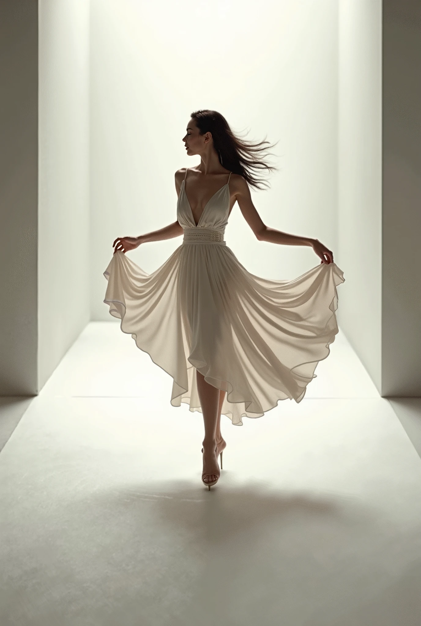 (Stunning beautiful physique dancing art:1.2), cover art, the ethereal dance of light and shadow in a stunning photograph of the female form revealing beauty, impasto, emphasizing subtle curves and the delicate interplay of light on skin, sensual, skin pores, posed in medieval village, sensual elegance, international award-winning quality,