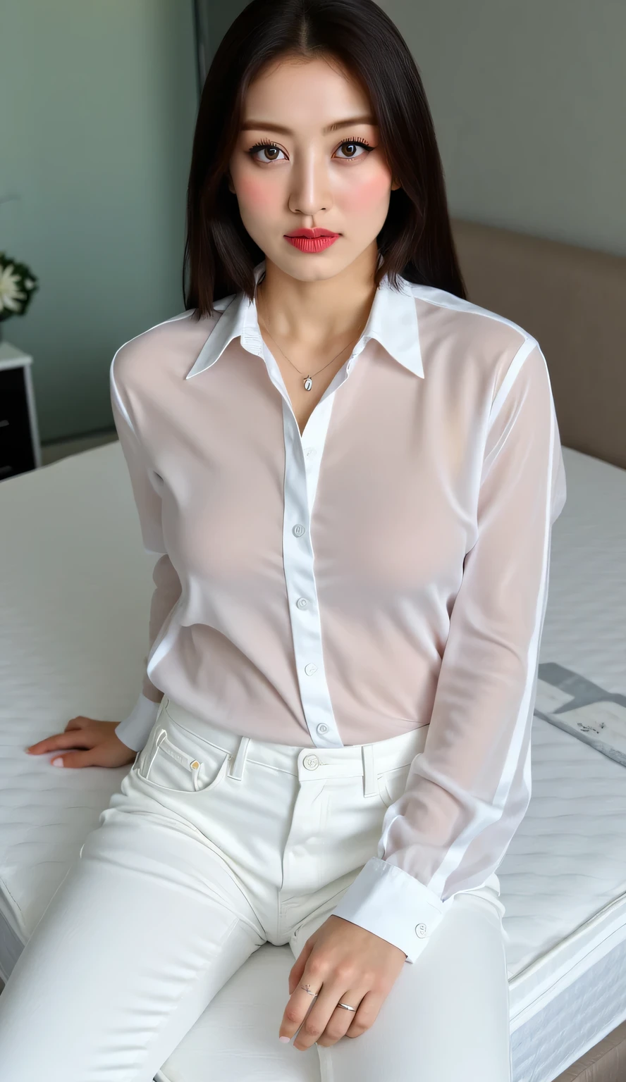 (Best quality, 8K, 32K, Masterpiece, hyper HD: 1.3), Attractive Japan Woman Pictures, Two girls,duo, (Big: 1.0), Abs, Perfect body, (Transparent shirt: 1.1), hyperdetailed face, Detailed lips, Fine eyes, Double eyelids