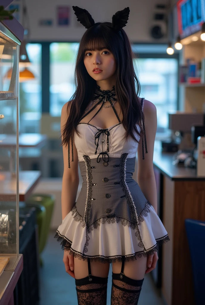 Browsing Caution,(最high quality:1.2), 32k HDR, High resolution,(Japanese women),(tattooで覆われた腕),(全身をA body covered in tattoos), (A body covered in tattoos),Dynamic pose,Long shot of a beautiful dark-haired girl, torture, A room in a love hotel,(Short tight skirt:1.3,Checked Skirt), (Put on a shirt:1.3), Beautifully illuminated, basement , Dramatic composition, Epic Scale, sense of awe, 超High resolution.Realistic:.1.4, (High resolutionの肌:1.2), 8k is, Digital single-lens reflex camera, high quality, Film Grain, Fujifilm XT3,(Riding a wooden horse:1.2,Straddling a wooden horse:1.2),(Nose hook:1.2),(ロープで体をconstrainedする:1.2),(Collar can be attached with a chain:1.4),(両手は天井にrockでつながれている:1.4),Maid, Maid headdress, Maid apron, victorian Maid, Maid dress,, mksks style, Beautiful background, Detailed Background, professional lightning, building, indoor, From Kane ornament, From Kane, From Kane effects,Tied up with rope,bondage,constrained,Round 1,rock,Full Body Tattoo,tattoo,((リード付きのRound 1)),(rockに繋がれた少女),Women in ecstasy,climax,Acme,