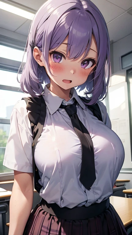mastute piece,Best Quality,insanely detailed,8k cg,nsfw,
(shoot upper body:1.3),
(1girls:1.3),standing,looking at viewr,body in front,both arms behind back,(school uniform,serafuku:1.3,baseball-cap),(bare breasts:1.1),(bare nipples:1.1),
break,
blush,shy,(ecstasy face),(trembling:1.2),break,(light purple hair:1.2),
break,
perfect breasts,perfect teats,(open mouth:0.9),(large breasts:1.2),
(stadium),