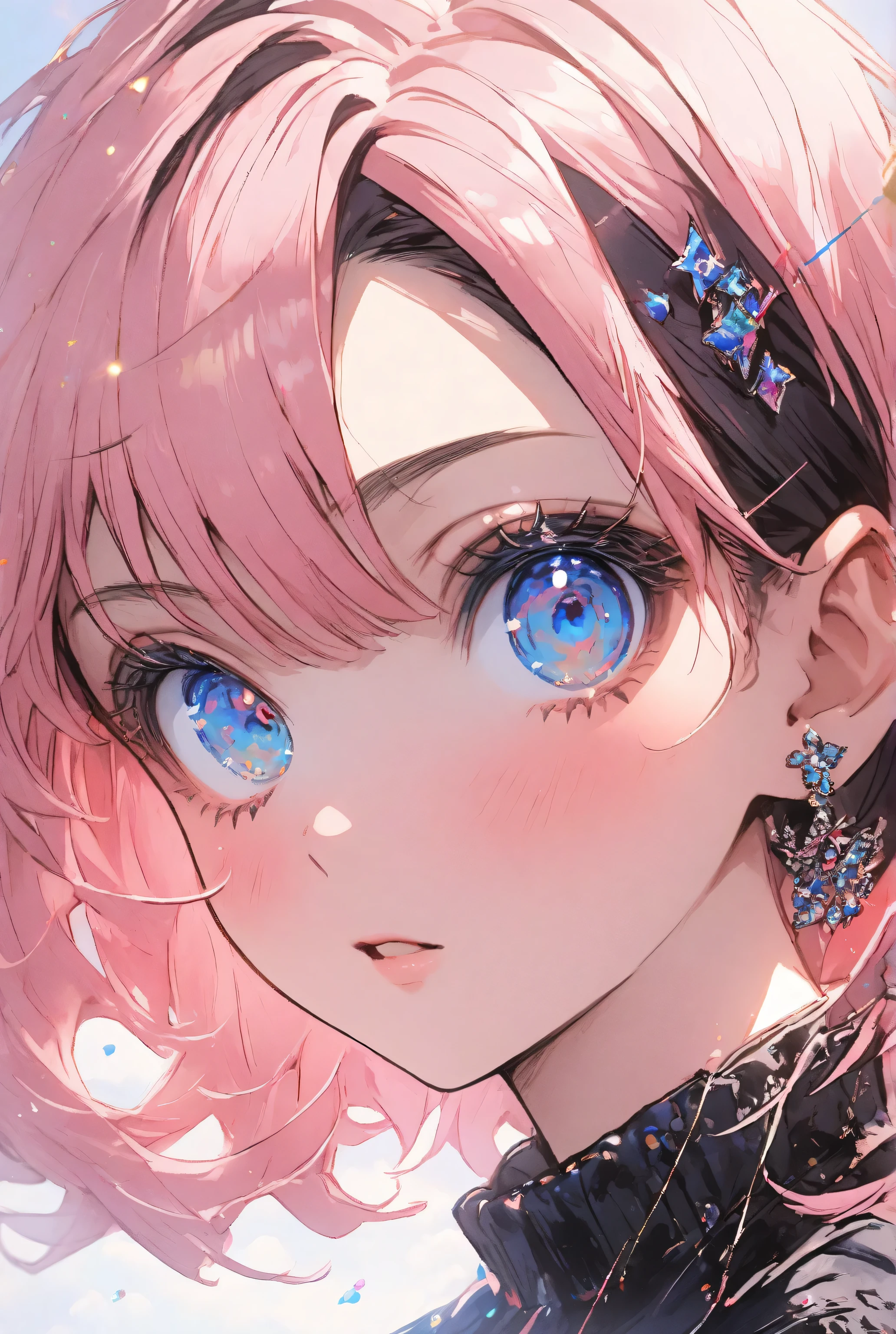 1girl,cool,beauty,(((pink short hair))),(((blue eyes))),
face focus,
