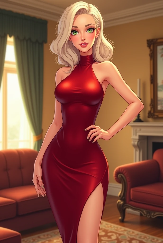 (masterpiece, best quality), 1girl, blonde hair, red dress, pantyhose, cute face, blush, <lora:add_detail:1>