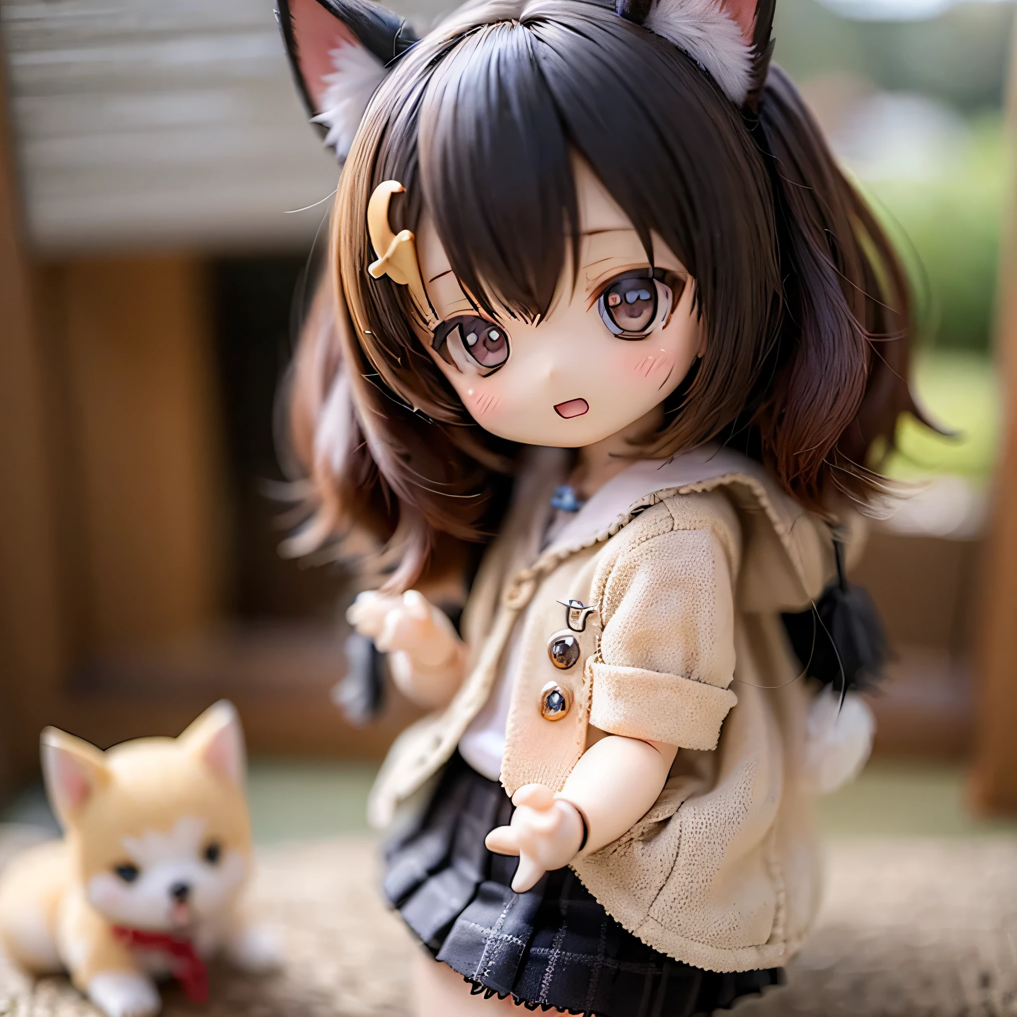 shiba inu girls chibi Walking on a leash with girls