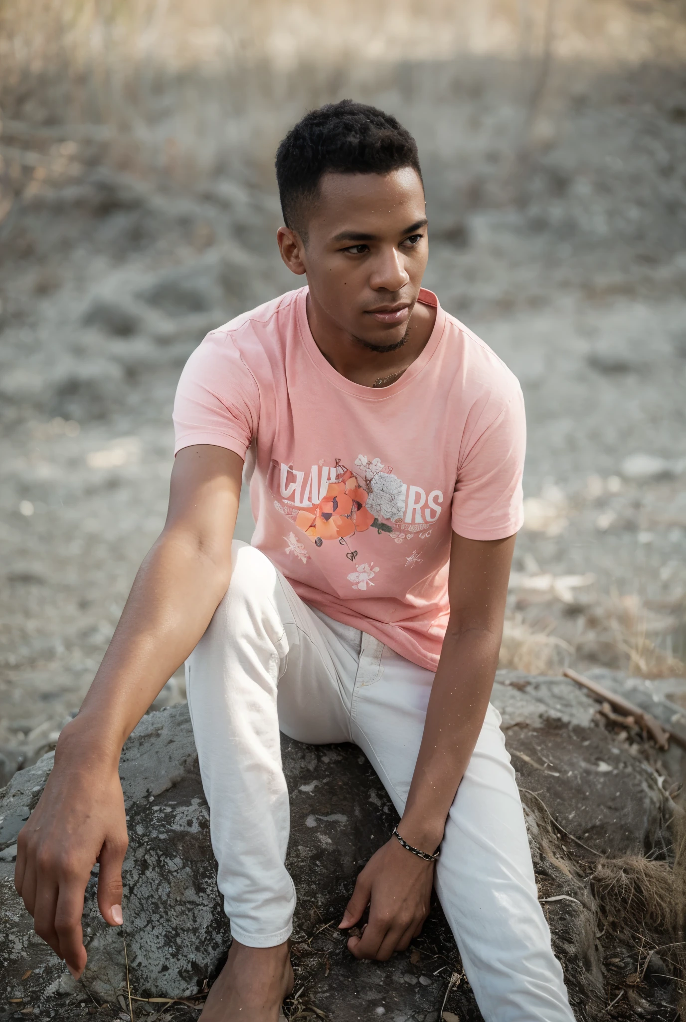 (medium) professional photo of sc_landon posing in front of a simple solid red background <lora:prodigy_sc_landon-08:0.75>, surrounded by dozens of roses and flower stems, shot by Annie Leibovitz, wearing a red t-shirt, (surreal:0.4)