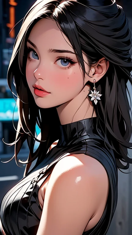 anime illustration, ((((highest quality)))), (((Ultra-precision CG 16K))), (((masterpiece))), (((Very detailed))), (((Extremely detailed))), (((Black outline:1.3, Written boundary depth:1.3 , Written soft outline, sharpness))), Maximum clarity and sharpness, Multilayer Texture, Surface Shading, Cinematic lighting, Beautiful details sparkle ,Perfect Proportions, Limited to one woman, BREAK accurate, Anatomically correct, Highly detailed face and skin texture, drawn in detail, Highly detailed facial and skin texture, Detailed eyes, beautiful hair, Beautiful Japanese Idol face, Beautiful and beautiful eyes, Beautiful body, Beautiful breasts, Beautiful thighs, Beautiful legs, Beautiful fingers, (Beautiful views) , skinny body, ((Beautiful Skin)), ((Skin Texture)) BREAK breast enlarged, medium Breasts, rocket breasts, (((perky breasts))), ((covered nipples)), slender waist, ( narrow eyes, blush, determined expression, hot, sweaty , Heavy breathing,) , (streaked hair, hair intakes, colored inner hair, ) BREAK (((wearing oversized printed sexy professional clothing , wearing wide-leg-pants, breasts is covered by outfit))) , wearing earrings, (((tanned skin, tan lines))) , BREAK ( stick breast out, bending over, professional dancer on stage under the blue sky ),(((looking at viewer, super detailed background , ))), BREAK (((portrait , close-up of face, bust-up shot, looking at viewer, )), (natural make), random angle, random situation , pinup magazine pose