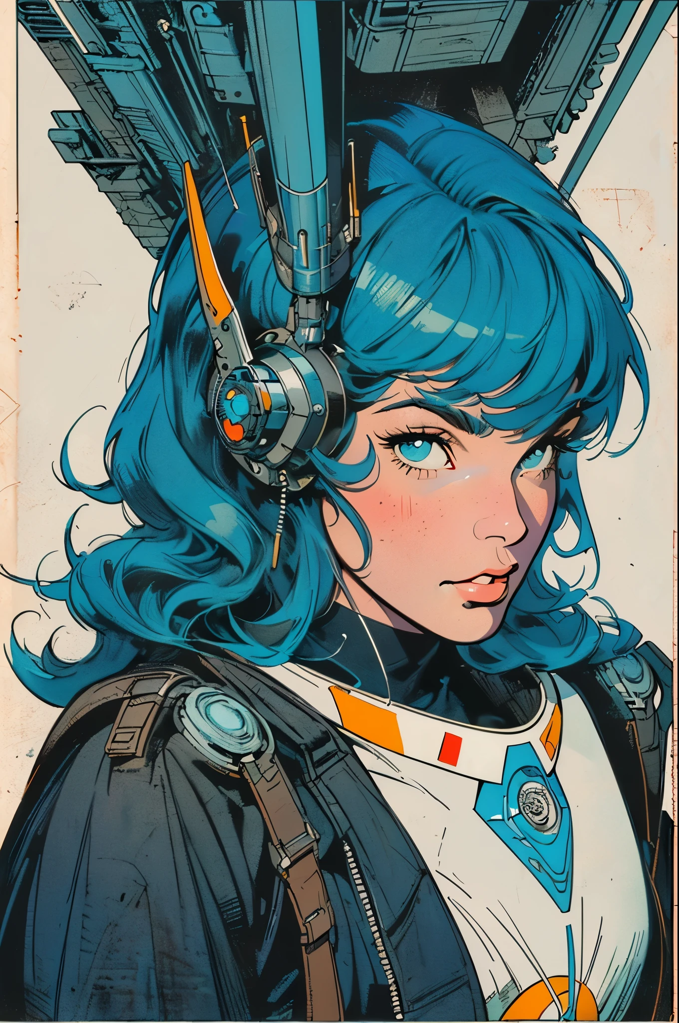 (((masterpiece,best quality))),(((((solo1girl:1.2))),(Retro Vintage Movie poster),(((futuristic))),(((background : Incredibly Simple))),ultra Voyager thunder GOD