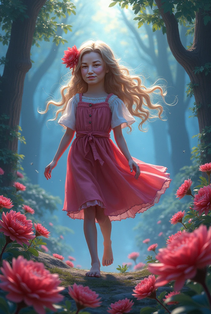 (masterpiece, top quality, best quality, official art, beautiful and aesthetic:1.4,photorealistic:1.5),  cute:1.4,  <lora:more_details:0.5>, solo, sweet, short, small, forest, flowers, cherry blossoms, full body shot,
<lyco:mavis-lyco-nochekaiser:1>, mavis, long hair, blonde hair, (green eyes:1.5), ahoge, wavy hair, animal ears,  white dress, collar, ribbon, red ribbon, capelet, long sleeves, stare, angel wings instead of ears, knowing smile, secret aura, magi aura, barefoot, 
wind, strong wind, windy hair, standing, <lora:squeezerExperimental_:0.25>