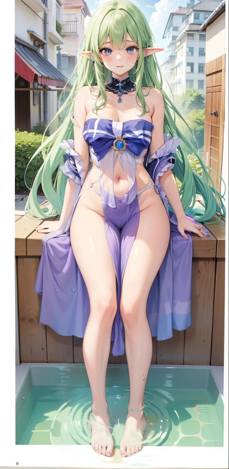 Best quality, masterpiece, dakimakura, 1 girl, Soraka, League of Legends, sexy, high heel boots