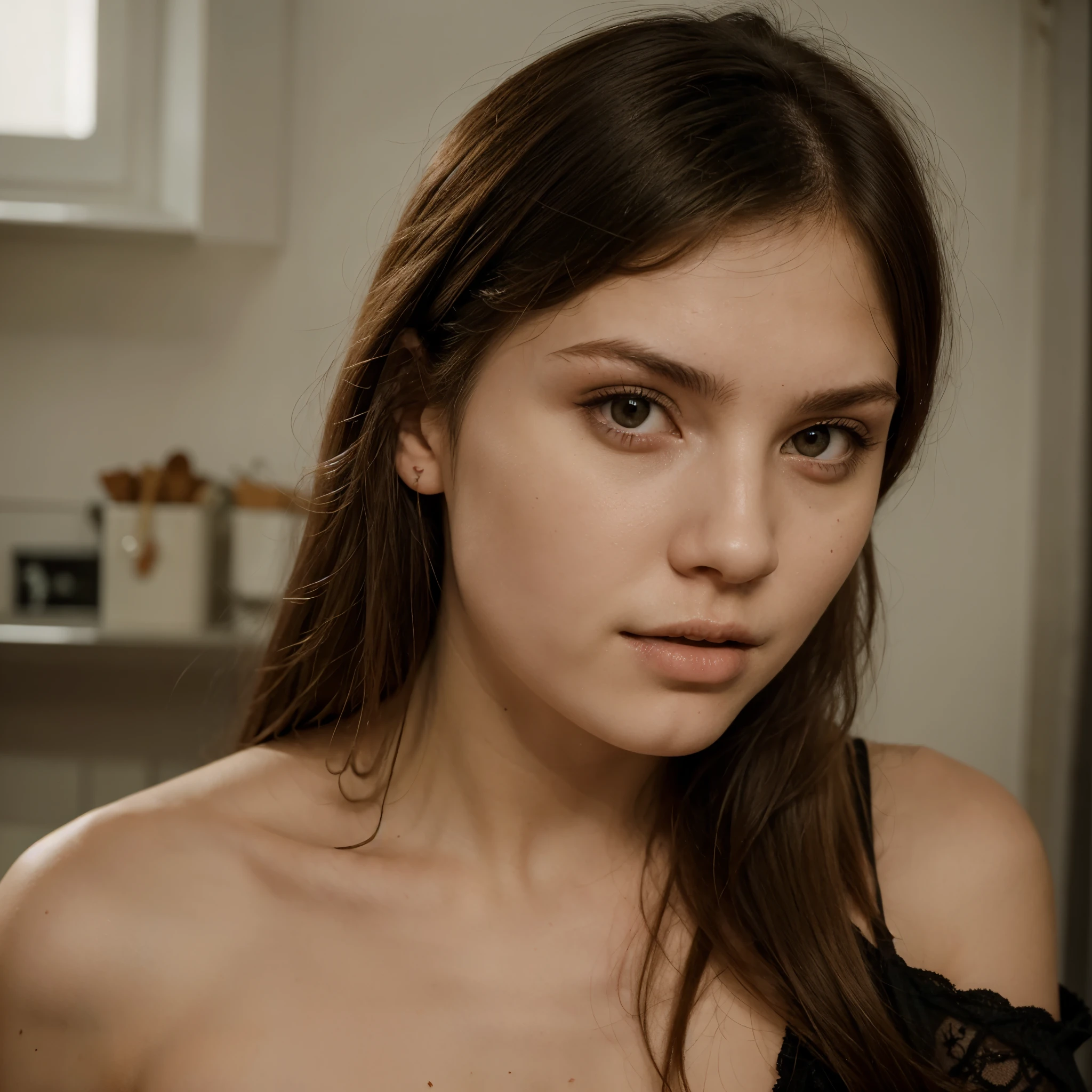 (best quality,8k,ultra-detailed,masterpiece:1.2),beautiful and aesthetic,hyperrealism,photography,portrait,beautiful girl, teenager, grey eyes, long golden blonde hair, sad expression, mountains, White mist, White silk dress, midnight.