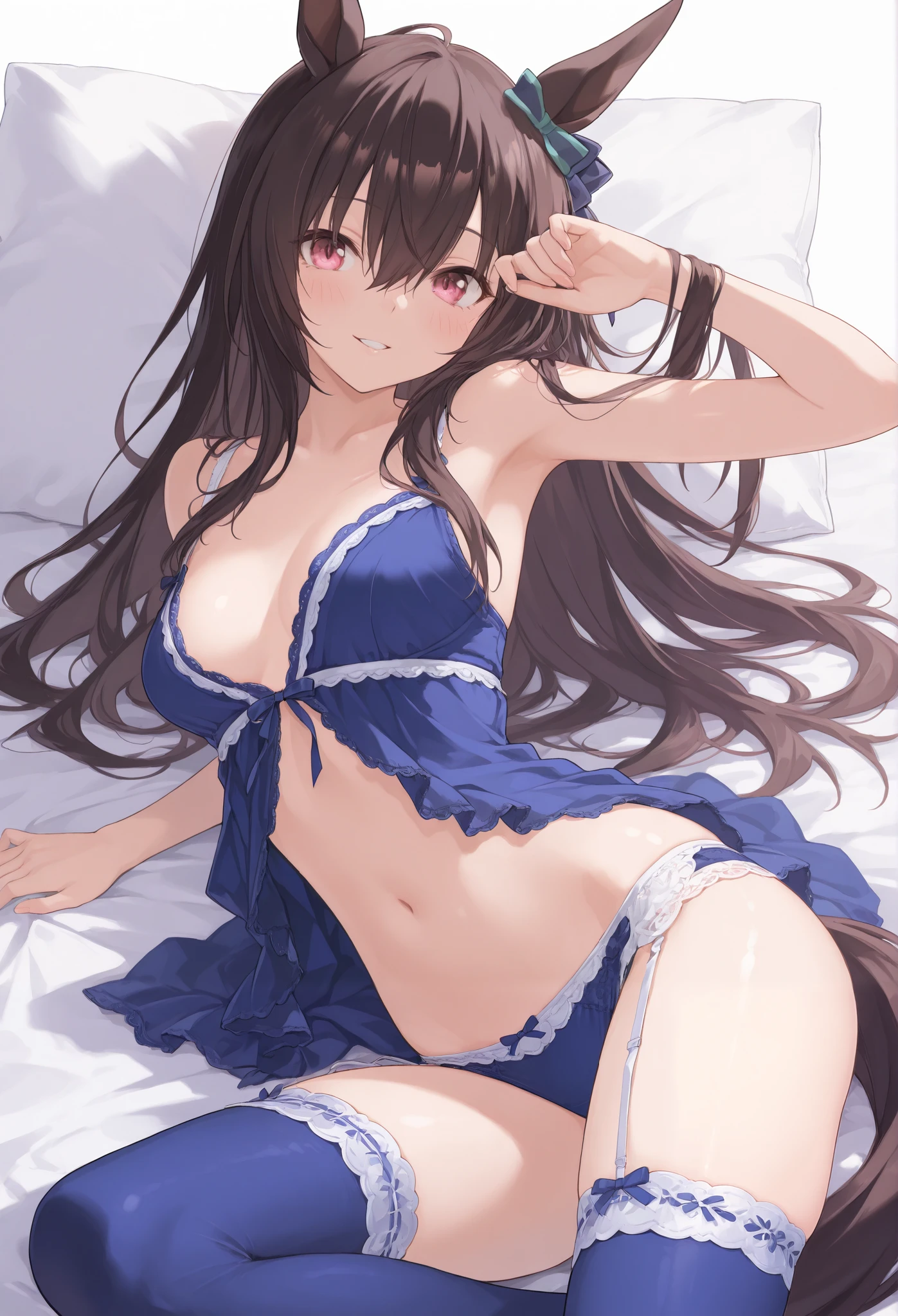 1 female,dark brown hair,long wavy hair、20 year old woman、medium big breasts、((impatient look)),Beautiful Chuo University、good style,,(facing the front)、(Cute expression with a shy smile)、((cheeks turn red、embarrassed look)),((I can see the pussy))、(((Light blue lace panties))),{{{light blue bra}}},{{{In underwear}}},{{{Walking on the streets}}}