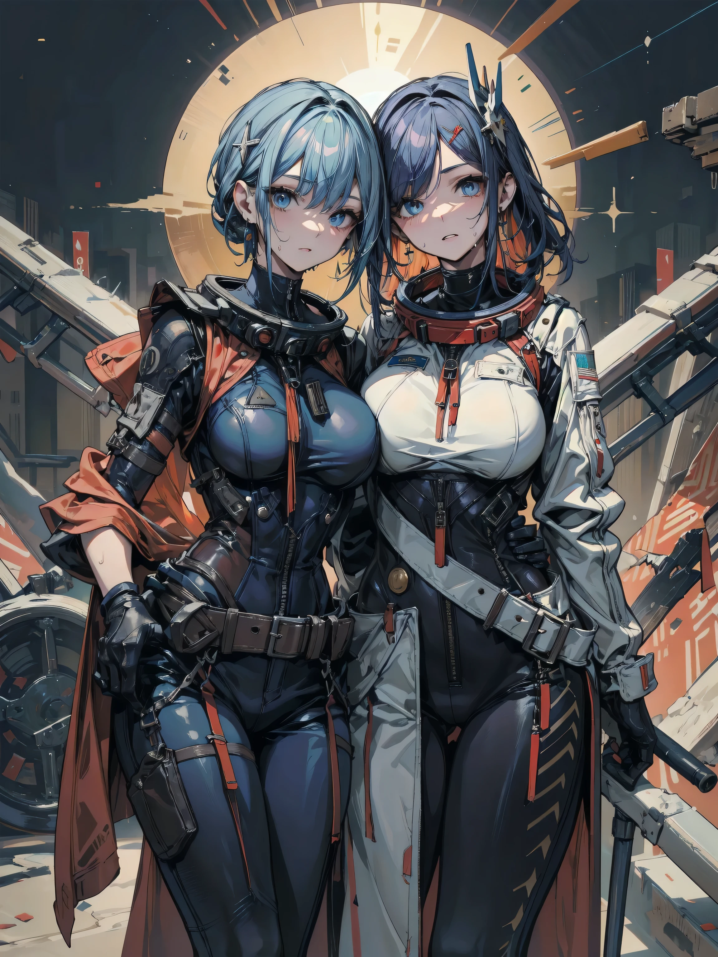 1female，21 years old，mature，plumw，extremely large bosom ，Pornographic exposure， solo，（Background with：stadium） She has short green hair，bobo head，(((green hair))), Station，seen from the front， hair straight， mostly cloudy sky，（（（tmasterpiece），（Very detailed CG unity 8K wallpaper），best qualtiy，cinmatic lighting，detailed back ground，beatiful detailed eyes，Bright green pupils，（Very fine and beautiful），（Beautiful and detailed eye description），ultra - detailed，tmasterpiece，）），facing at camera，A high resolution，ultra - detailed），revealing breasts，Bare genitals，  Bulge，legs are open，Raised sexy，Camel toes，Flushed complexion，Open-mouthed，frontage, racer, sitting next to the car, ((green race Porsche))（Wearing：black jacket, Track and field suits，White pantyhose，Black and green color scheme）racer uniform armor, (((under boobs)))