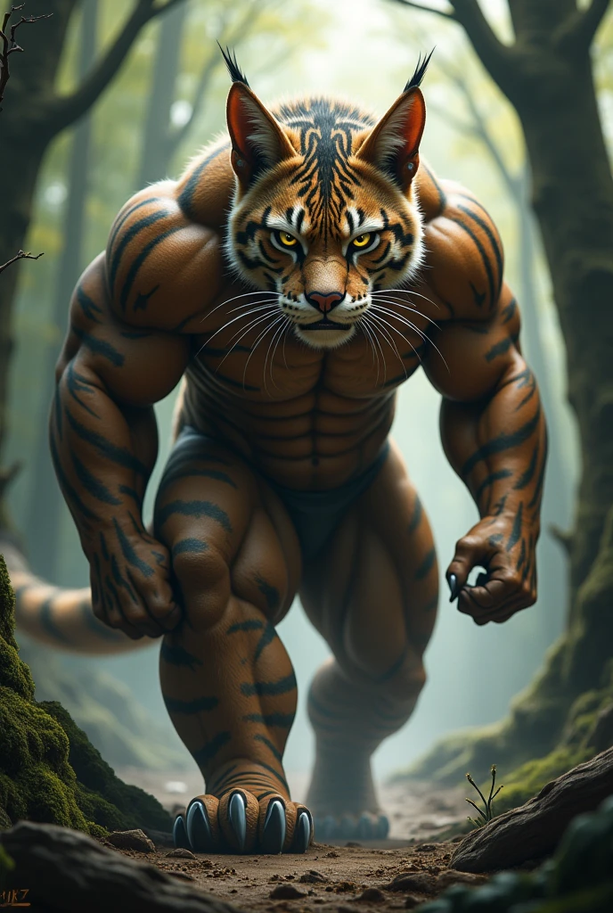 the cat's body is very very strong, Six muscles, rippling