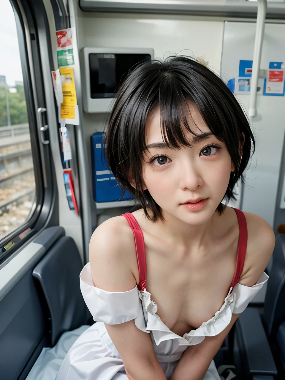 is cute 、 s、 small tits、 is cute 、Completely naked、 full nude、 embarrassed face、 black hair、 short hair while on a business trip、tears、 in the train、Lots of passengers、 ahe face、first round、Lock、 bukkake、whole body、 tattoo、 crotch out in the bush、 boobs、 underhair、Condom belt 、bondage X cross、sex toy、 with its mouth open 、cum in mouth