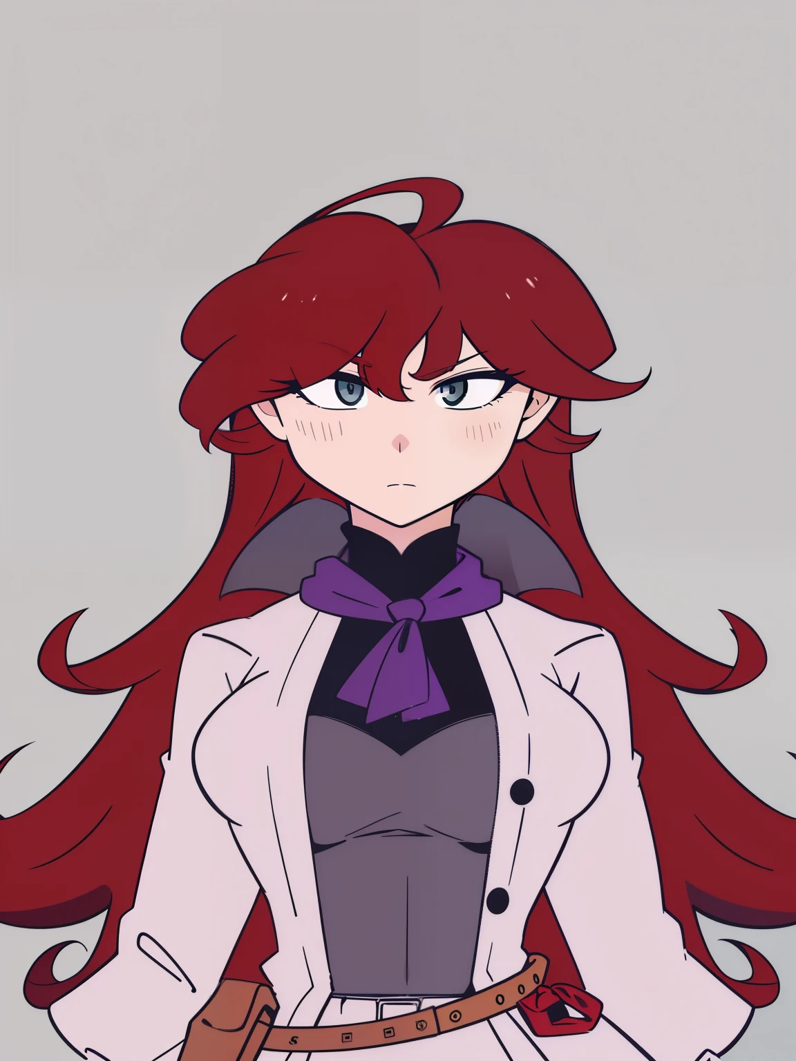 ( high quality, awesome),( Expressive gray eyes , perfect face ) 1 girl, girly, Alone , young adult, red hair , gray eye color, styled hair, soft smile, long hair, loose hair, side bangs , Curly hair, Tied, headband , Clothes, elegant , aerith gainsborough , long white dress , RED RIBBON