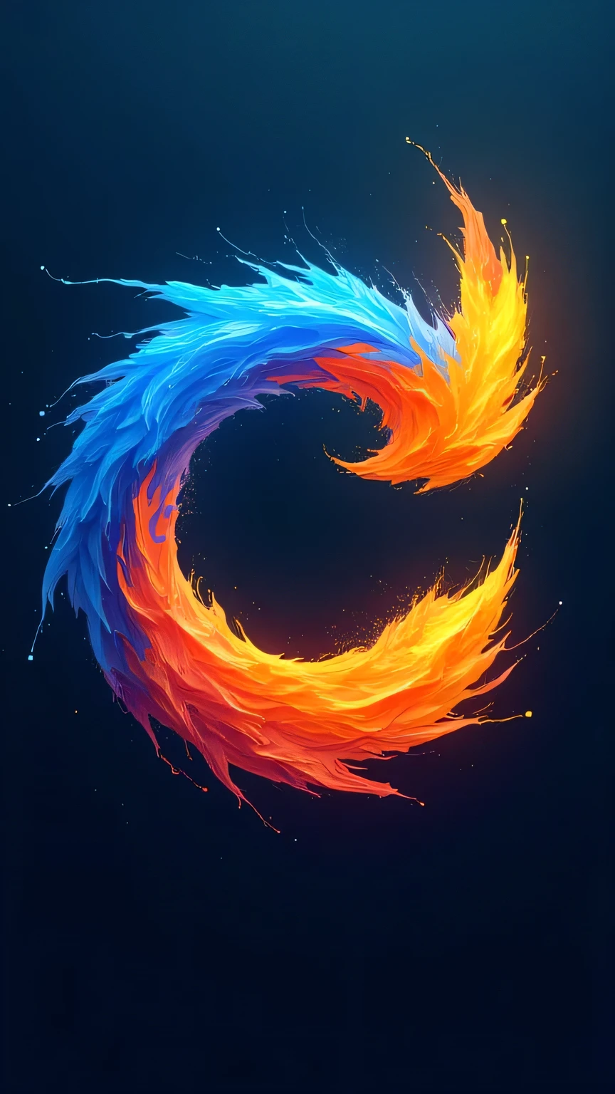 A captivating digital design featuring abstract swirling shapes in bright, vibrant colors (blue, orange, yellow). Shapes form the outline of a logo being created, with the words ‘Unleashing Creativity’ fading into view. Use a gradient or dark background to make the colors pop.